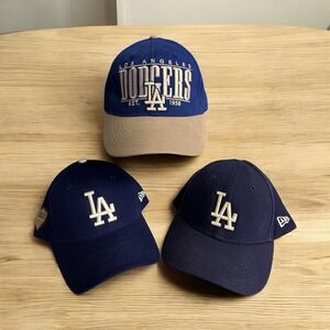 LOT OF 3 LOS ANGELES DODGERS BASEBALL HAT CAP Adjustable Stapback FanFavorite NE